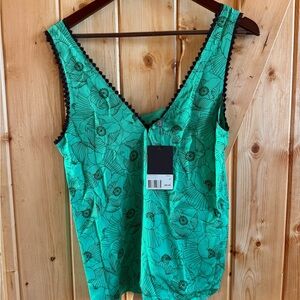 The Kooples Green Floral Tank Top